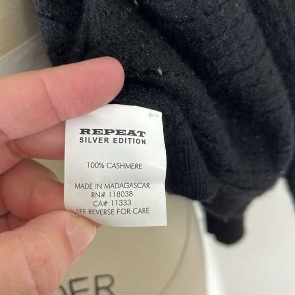 Repeat Cashmere Silver Edition Perforated Cardigan - Picture 7 of 7